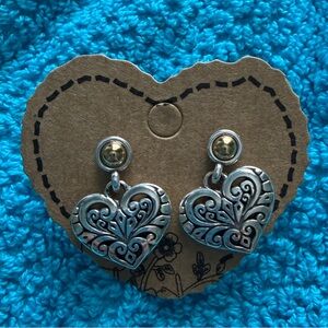 Brighton Silver and Gold Heart Earrings